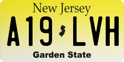 NJ license plate A19LVH