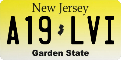 NJ license plate A19LVI
