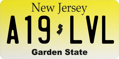 NJ license plate A19LVL