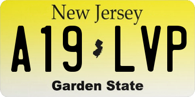 NJ license plate A19LVP