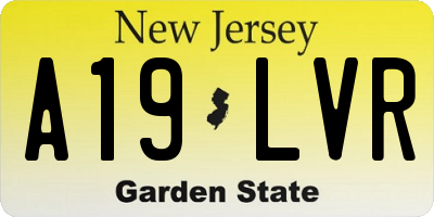 NJ license plate A19LVR