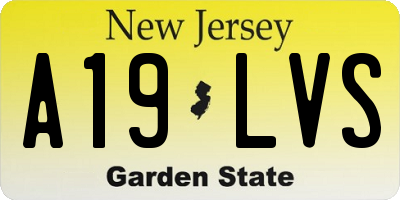 NJ license plate A19LVS