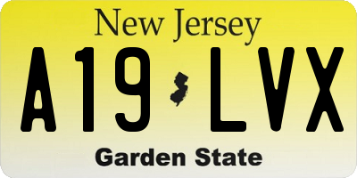 NJ license plate A19LVX