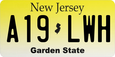 NJ license plate A19LWH