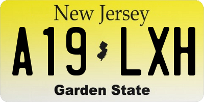 NJ license plate A19LXH