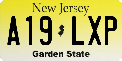 NJ license plate A19LXP