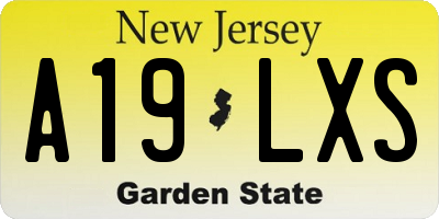 NJ license plate A19LXS