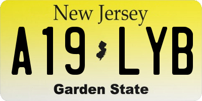 NJ license plate A19LYB