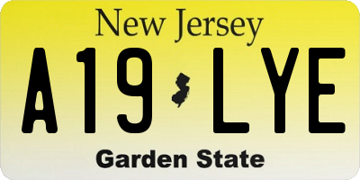 NJ license plate A19LYE