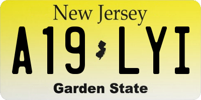 NJ license plate A19LYI
