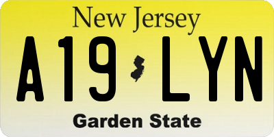 NJ license plate A19LYN