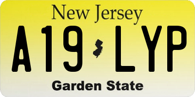 NJ license plate A19LYP