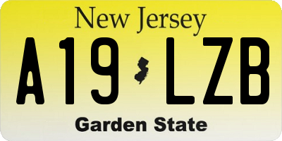 NJ license plate A19LZB