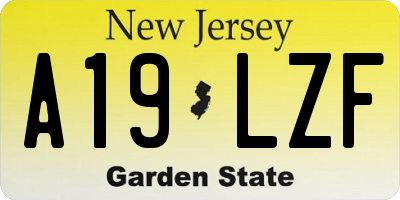 NJ license plate A19LZF