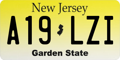 NJ license plate A19LZI
