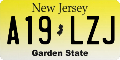 NJ license plate A19LZJ
