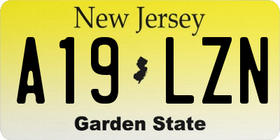 NJ license plate A19LZN
