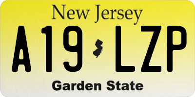 NJ license plate A19LZP