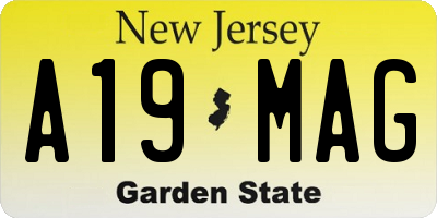 NJ license plate A19MAG