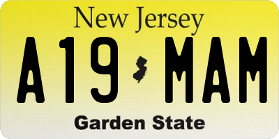 NJ license plate A19MAM