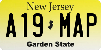 NJ license plate A19MAP