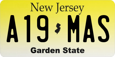 NJ license plate A19MAS