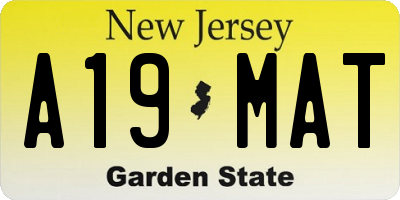 NJ license plate A19MAT