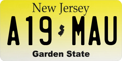 NJ license plate A19MAU
