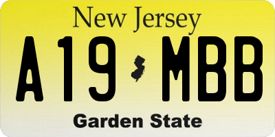 NJ license plate A19MBB