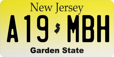 NJ license plate A19MBH