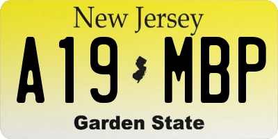 NJ license plate A19MBP