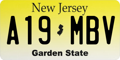 NJ license plate A19MBV