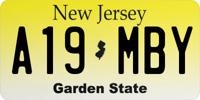 NJ license plate A19MBY