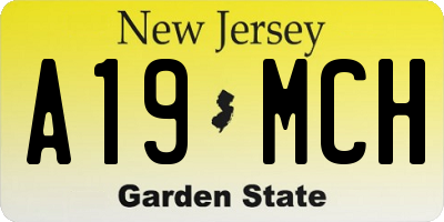 NJ license plate A19MCH