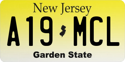 NJ license plate A19MCL