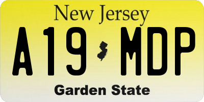 NJ license plate A19MDP