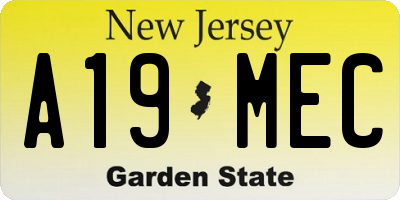 NJ license plate A19MEC