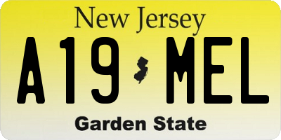NJ license plate A19MEL