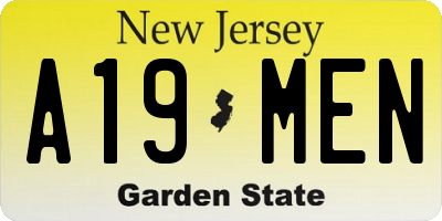 NJ license plate A19MEN