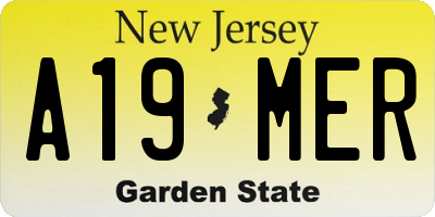 NJ license plate A19MER