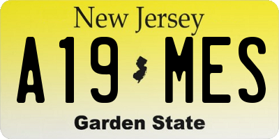 NJ license plate A19MES