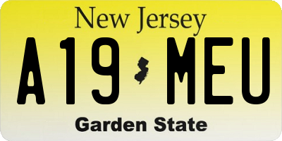 NJ license plate A19MEU