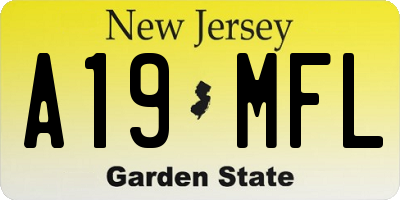 NJ license plate A19MFL