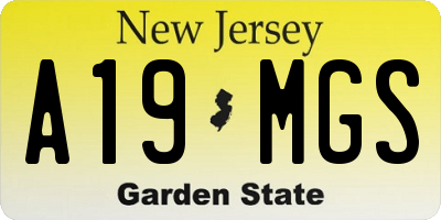 NJ license plate A19MGS