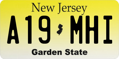 NJ license plate A19MHI