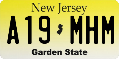 NJ license plate A19MHM