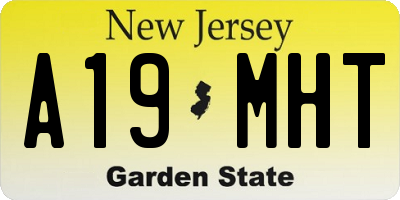 NJ license plate A19MHT