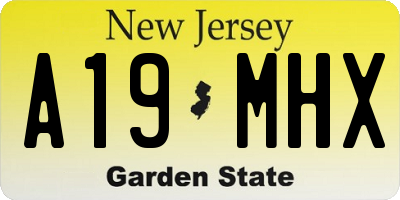 NJ license plate A19MHX