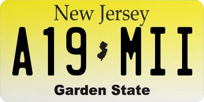 NJ license plate A19MII