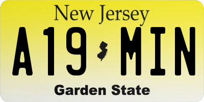 NJ license plate A19MIN